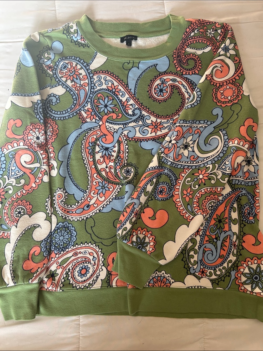 Talbots paisley sweatshirt